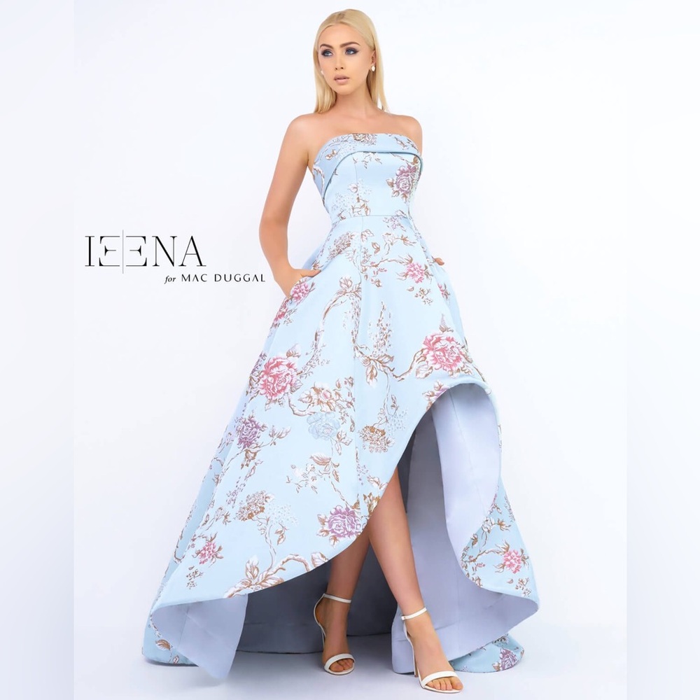 IEENA FOR MAC DUGGAL Floral Assymtrical dress size 6